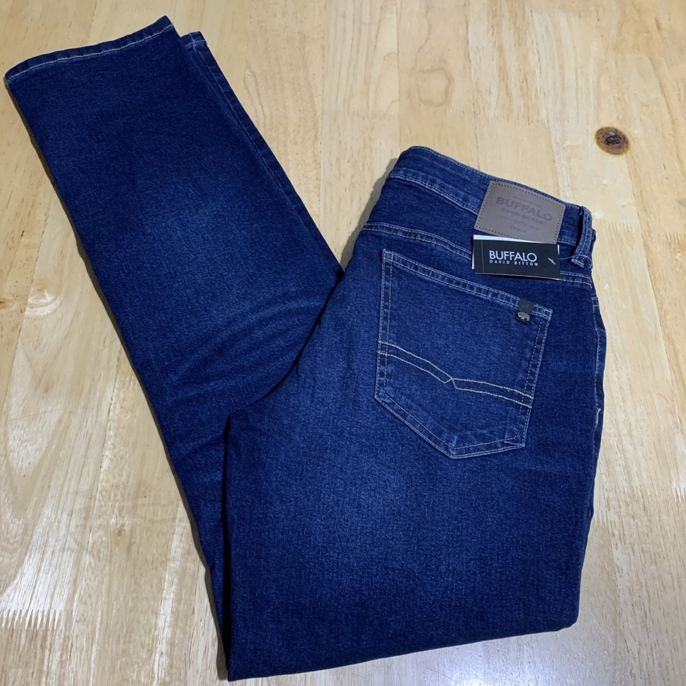 Buffalo David Bitton Slim / ASH Straight Stretch Men's Jeans Blue Sz 34x30
